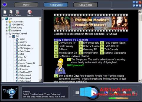 لقطة شاشة Online TV Live لنظام التشغيل Windows 8.1