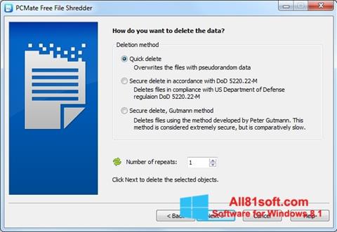 لقطة شاشة File Shredder لنظام التشغيل Windows 8.1