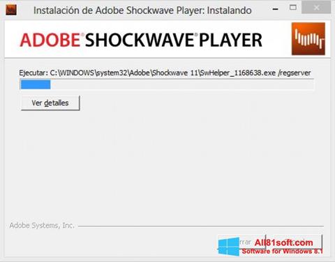 لقطة شاشة Adobe Shockwave Player لنظام التشغيل Windows 8.1