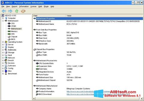 لقطة شاشة AIDA32 لنظام التشغيل Windows 8.1