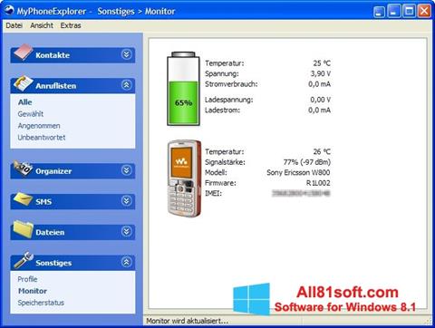 لقطة شاشة MyPhoneExplorer لنظام التشغيل Windows 8.1