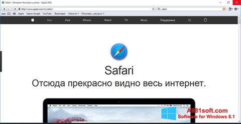 لقطة شاشة Safari لنظام التشغيل Windows 8.1