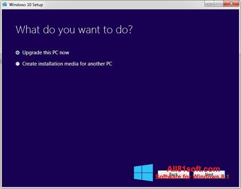 لقطة شاشة Media Creation Tool لنظام التشغيل Windows 8.1