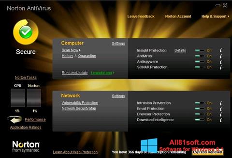 لقطة شاشة Norton AntiVirus لنظام التشغيل Windows 8.1