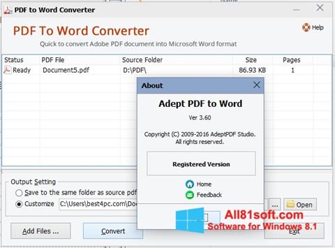 لقطة شاشة PDF to Word Converter لنظام التشغيل Windows 8.1