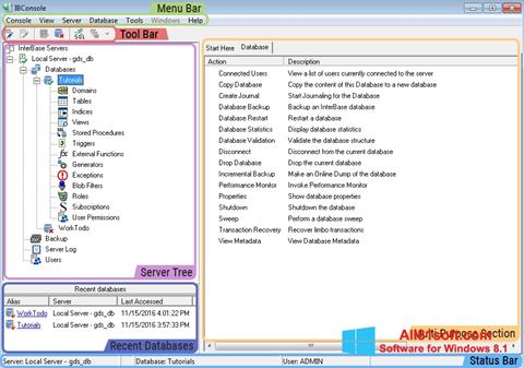 لقطة شاشة InterBase لنظام التشغيل Windows 8.1