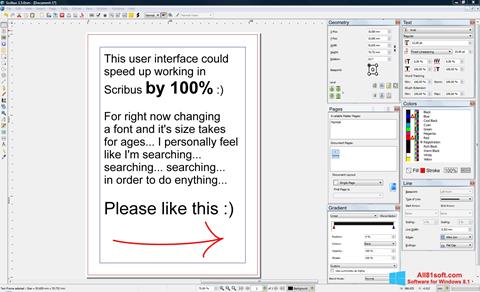 لقطة شاشة Scribus لنظام التشغيل Windows 8.1