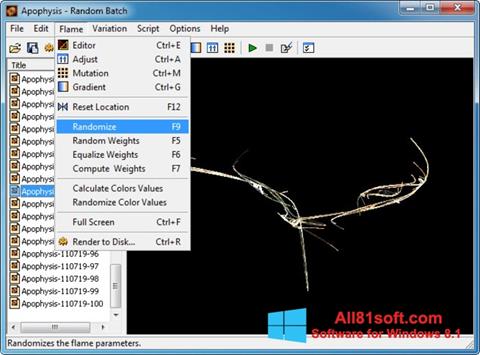لقطة شاشة Apophysis لنظام التشغيل Windows 8.1