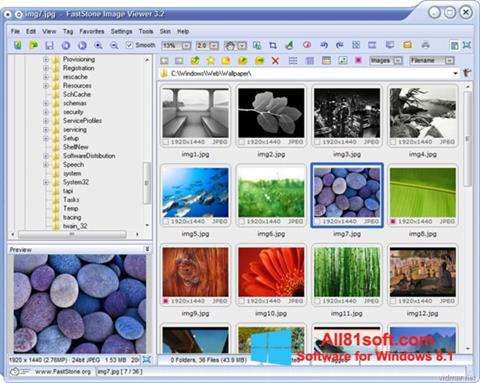 لقطة شاشة FastStone Image Viewer لنظام التشغيل Windows 8.1