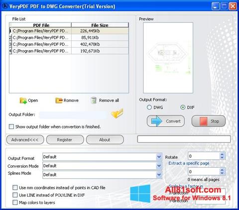 لقطة شاشة PDF to DWG Converter لنظام التشغيل Windows 8.1