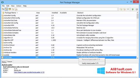 لقطة شاشة ActivePerl لنظام التشغيل Windows 8.1