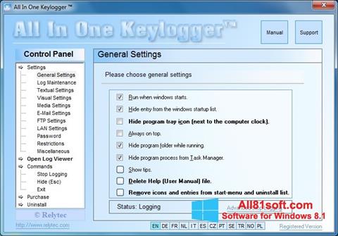 لقطة شاشة Keylogger لنظام التشغيل Windows 8.1