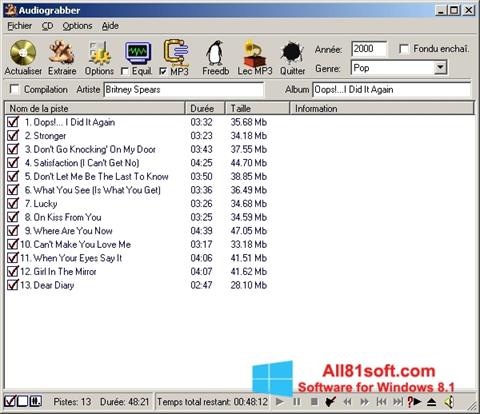 لقطة شاشة Audiograbber لنظام التشغيل Windows 8.1