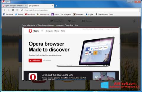 لقطة شاشة Opera Developer لنظام التشغيل Windows 8.1