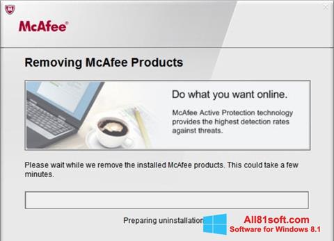 لقطة شاشة McAfee Consumer Product Removal Tool لنظام التشغيل Windows 8.1