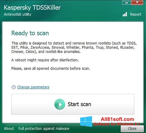 لقطة شاشة Kaspersky TDSSKiller لنظام التشغيل Windows 8.1