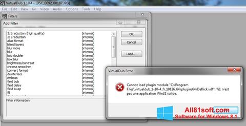 لقطة شاشة VirtualDub لنظام التشغيل Windows 8.1