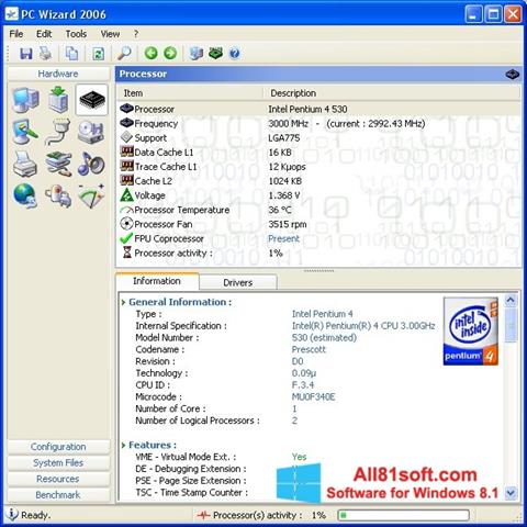 لقطة شاشة PC Wizard لنظام التشغيل Windows 8.1
