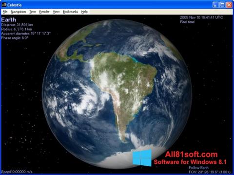 لقطة شاشة Celestia لنظام التشغيل Windows 8.1