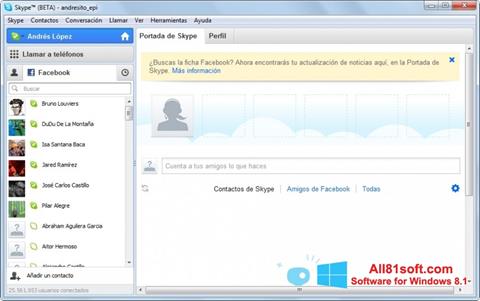 لقطة شاشة Skype Beta لنظام التشغيل Windows 8.1