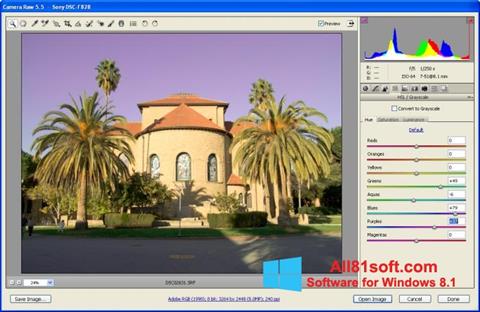 لقطة شاشة Adobe Camera Raw لنظام التشغيل Windows 8.1