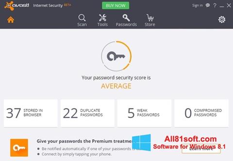 لقطة شاشة Avast Internet Security لنظام التشغيل Windows 8.1