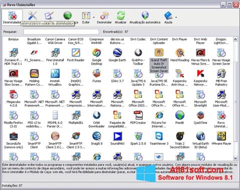 لقطة شاشة Revo Uninstaller لنظام التشغيل Windows 8.1
