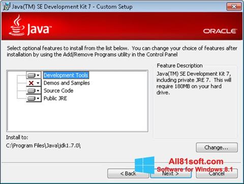 لقطة شاشة Java Development Kit لنظام التشغيل Windows 8.1