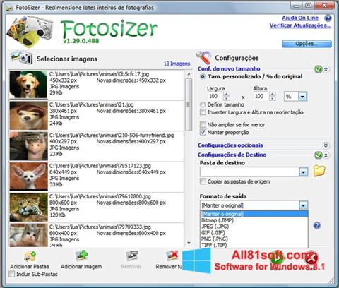 لقطة شاشة Fotosizer لنظام التشغيل Windows 8.1