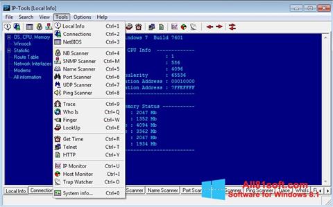 لقطة شاشة IP Tools لنظام التشغيل Windows 8.1