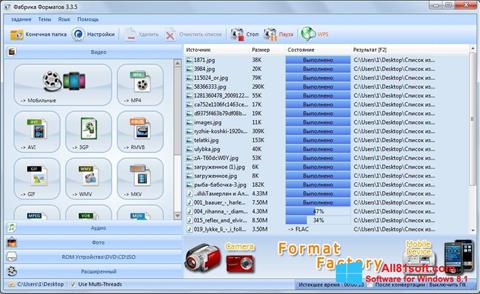 لقطة شاشة Format Factory لنظام التشغيل Windows 8.1