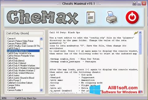 لقطة شاشة CheMax لنظام التشغيل Windows 8.1
