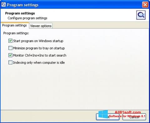 لقطة شاشة SearchInform لنظام التشغيل Windows 8.1