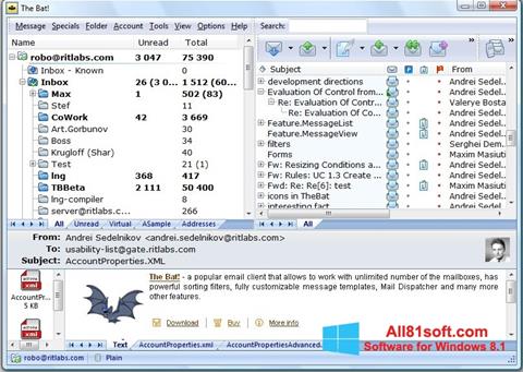 لقطة شاشة The Bat! لنظام التشغيل Windows 8.1